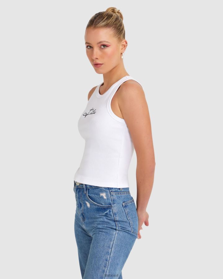 branco FILA regata feminina fila cinzia rib HXJFD2829