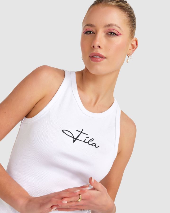 branco FILA regata feminina fila cinzia rib HXJFD2829