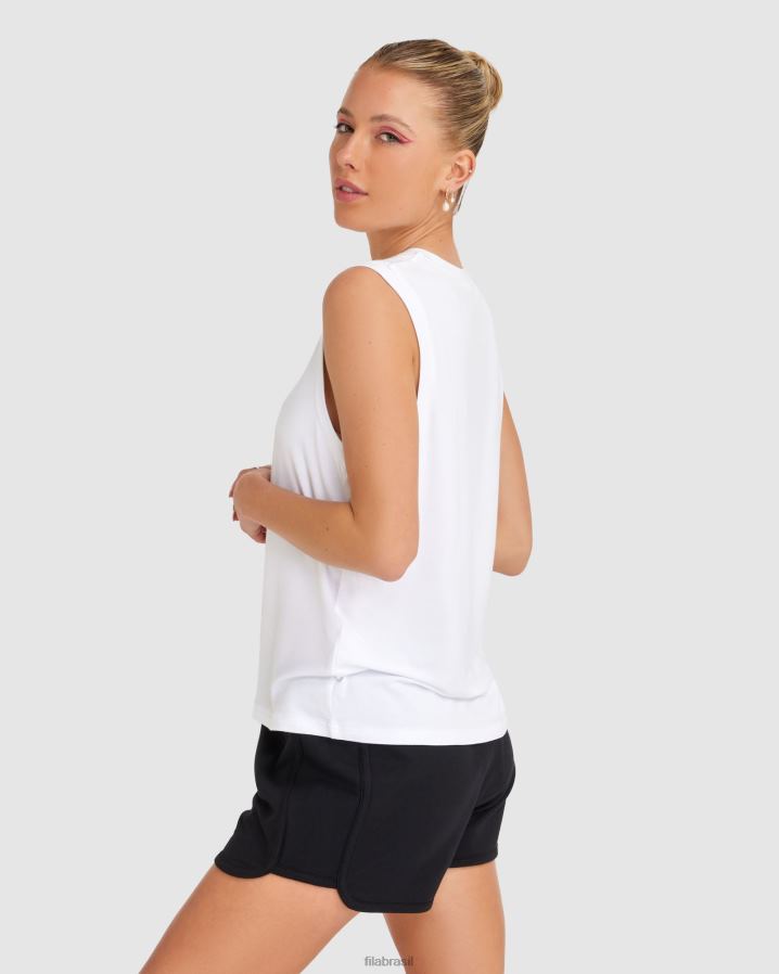 branco FILA regata fila spencer feminina branca HXJFD2811