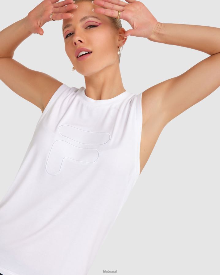 branco FILA regata fila spencer feminina branca HXJFD2811