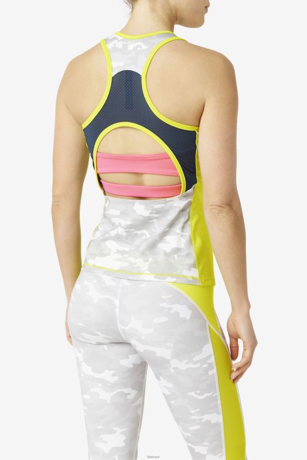 enxofre/branco/azaléia/marinho FILA enxofre/branco/azaléia/marinho fila uplift colorblock regata racerback HXJFD1869