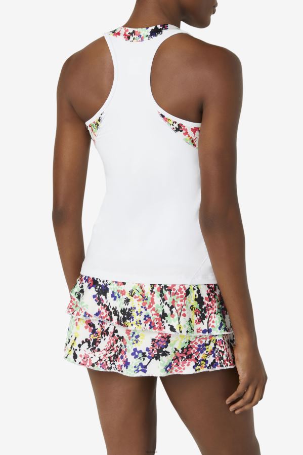 estampa floral multicolorida/branca FILA regata pickleball halter multicolor estampa floral/branco fila HXJFD2033