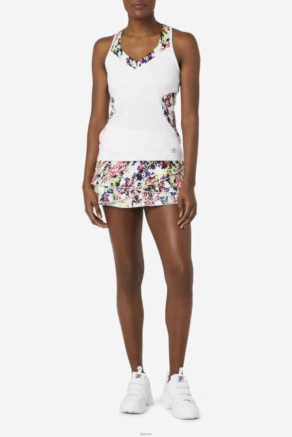 estampa floral multicolorida/branca FILA regata pickleball halter multicolor estampa floral/branco fila HXJFD2033