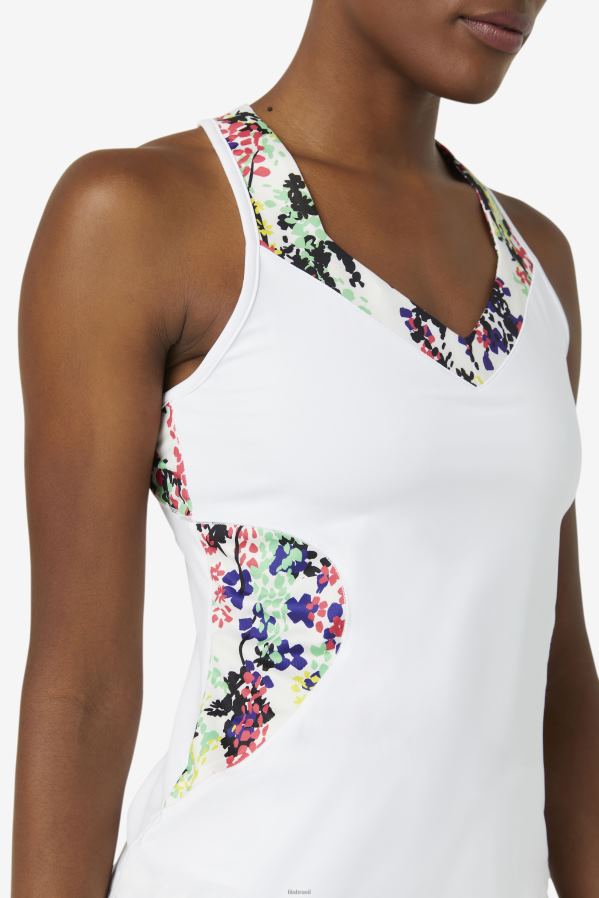 estampa floral multicolorida/branca FILA regata pickleball halter multicolor estampa floral/branco fila HXJFD2033