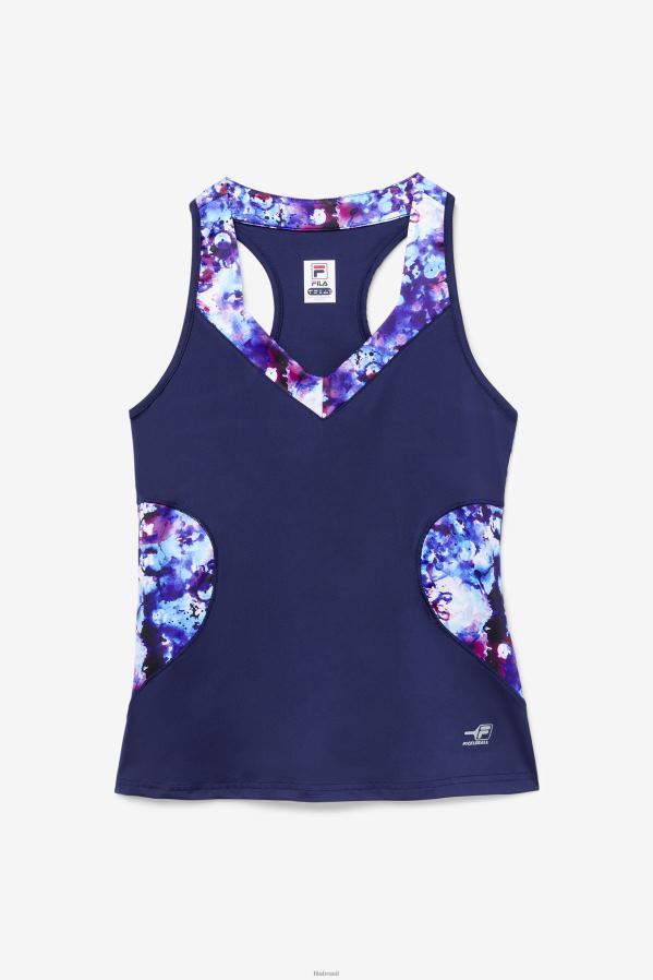 estampa marinho/marinho FILA pickleball halter tank fila navy print/navy HXJFD2036
