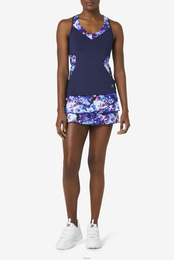 estampa marinho/marinho FILA pickleball halter tank fila navy print/navy HXJFD2036