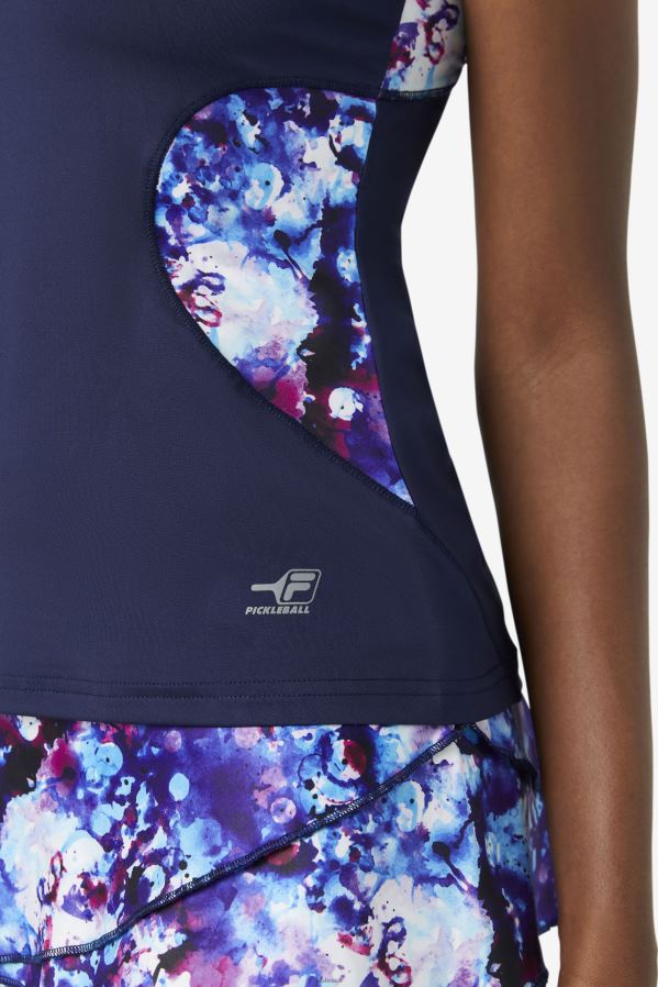 estampa marinho/marinho FILA pickleball halter tank fila navy print/navy HXJFD2036
