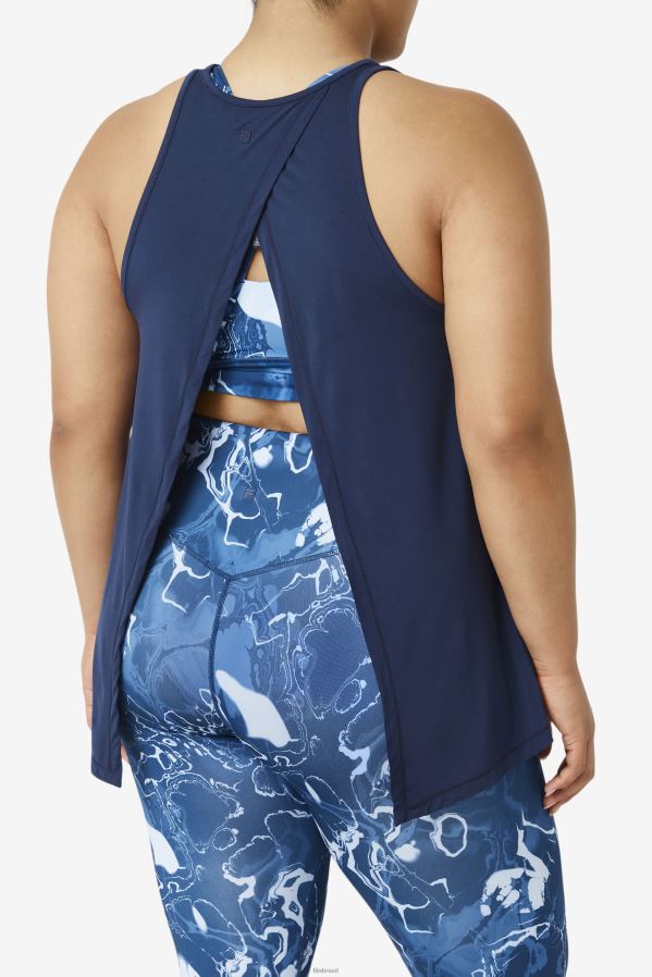 marinha FILA fila fi-lux regata com costas abertas azul marinho HXJFD1915