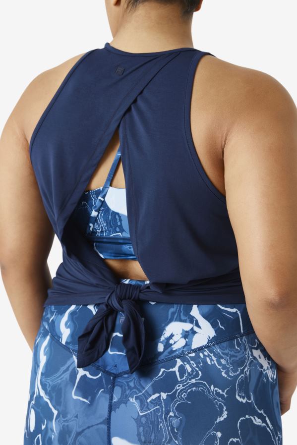 marinha FILA fila fi-lux regata com costas abertas azul marinho HXJFD1915