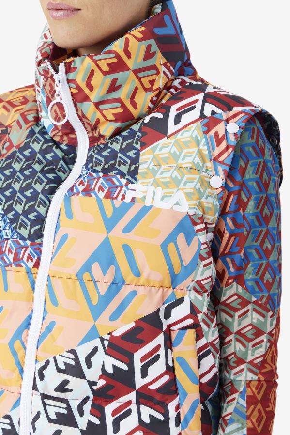 oceano/amarelo/branco FILA marina snapoff manga puffer fila ocean/amarelo/branco HXJFD1754