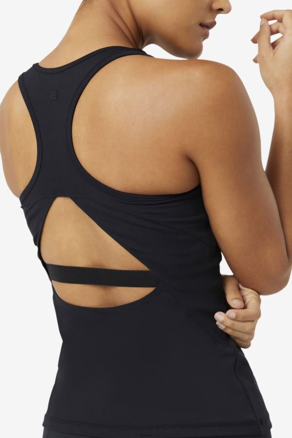 preto FILA blusa preta uplift aberta racerback fila HXJFD1872