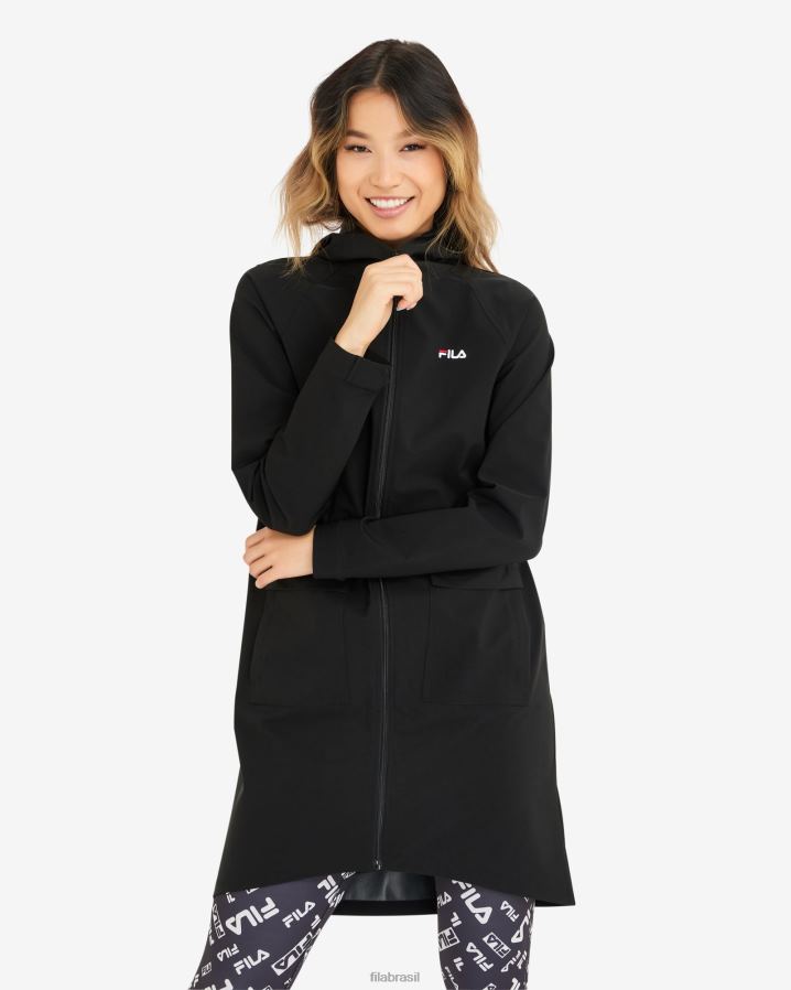 preto FILA parka fila feminina preta HXJFD2977