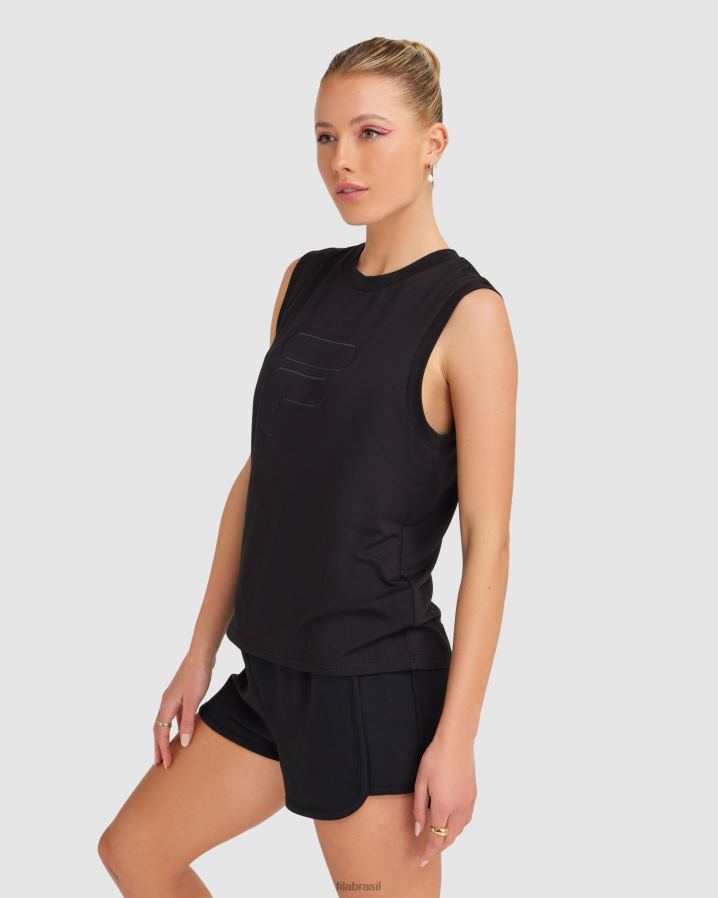 preto FILA regata fila spencer preta feminina HXJFD2812