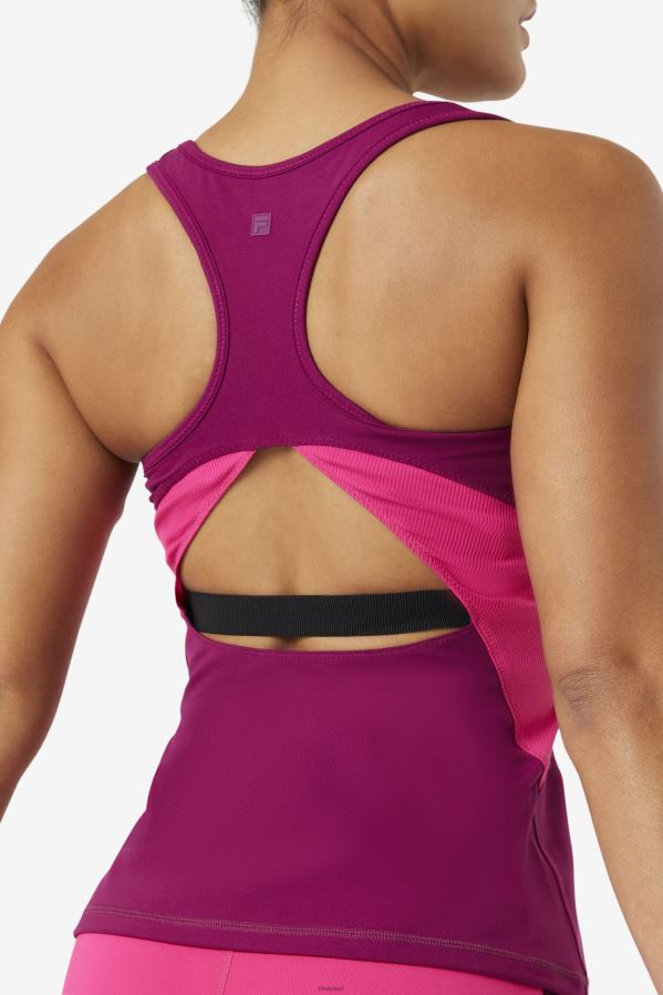 roxo magenta/rosa brilhante FILA regata fila uplift aberta racerback magenta roxo/rosa brilhante HXJFD1875