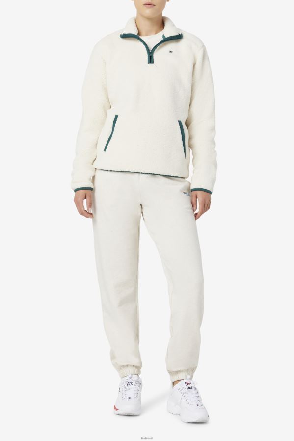 tofu/bioma florestal FILA fila kyomi quarter zip pullover tofu/forest biome HXJFD1765