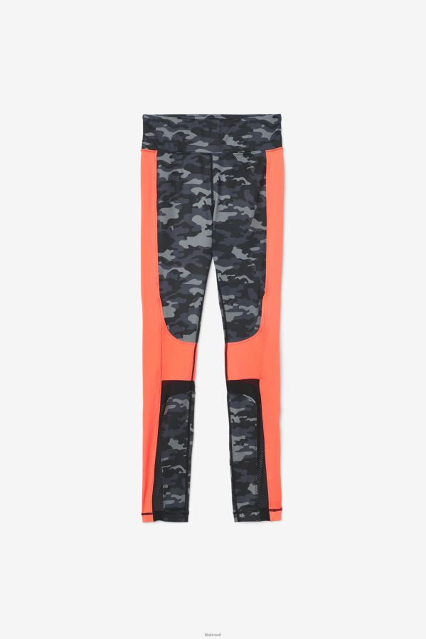 camuflagem escura/coral quente/preto FILA legging forza color block fila dark camo/coral/preto HXJFD1976