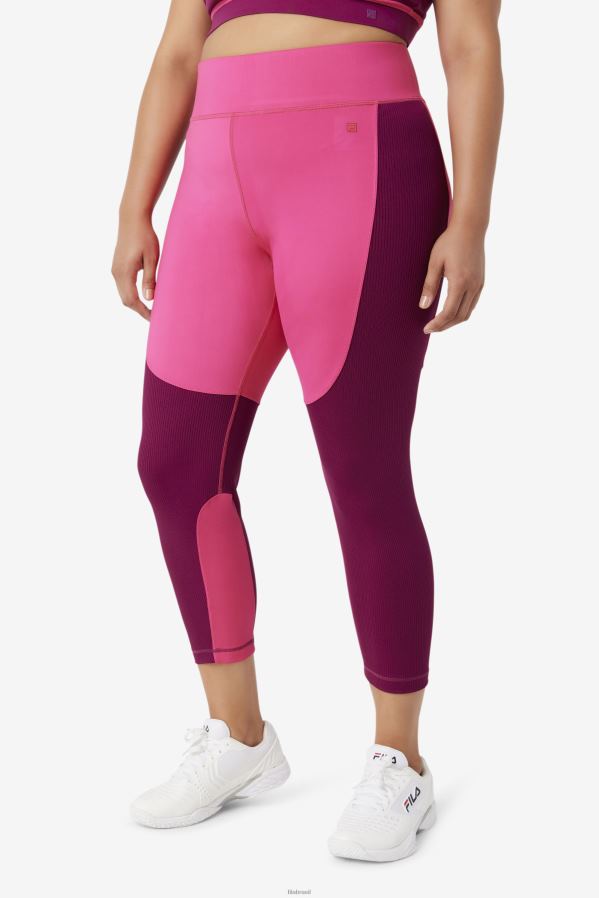 rosa brilhante/roxo magenta FILA legging longa texturizada forza rosa brilhante/magenta roxo fila HXJFD2003