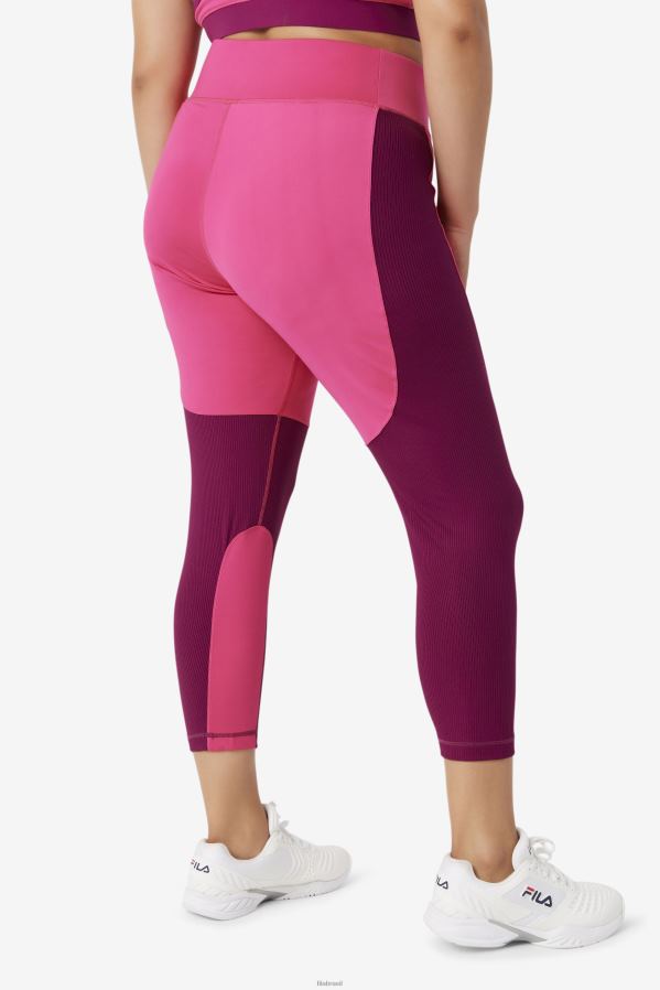 rosa brilhante/roxo magenta FILA legging longa texturizada forza rosa brilhante/magenta roxo fila HXJFD2003