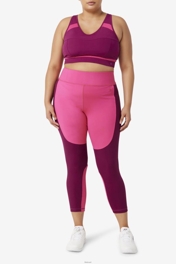 rosa brilhante/roxo magenta FILA legging longa texturizada forza rosa brilhante/magenta roxo fila HXJFD2003