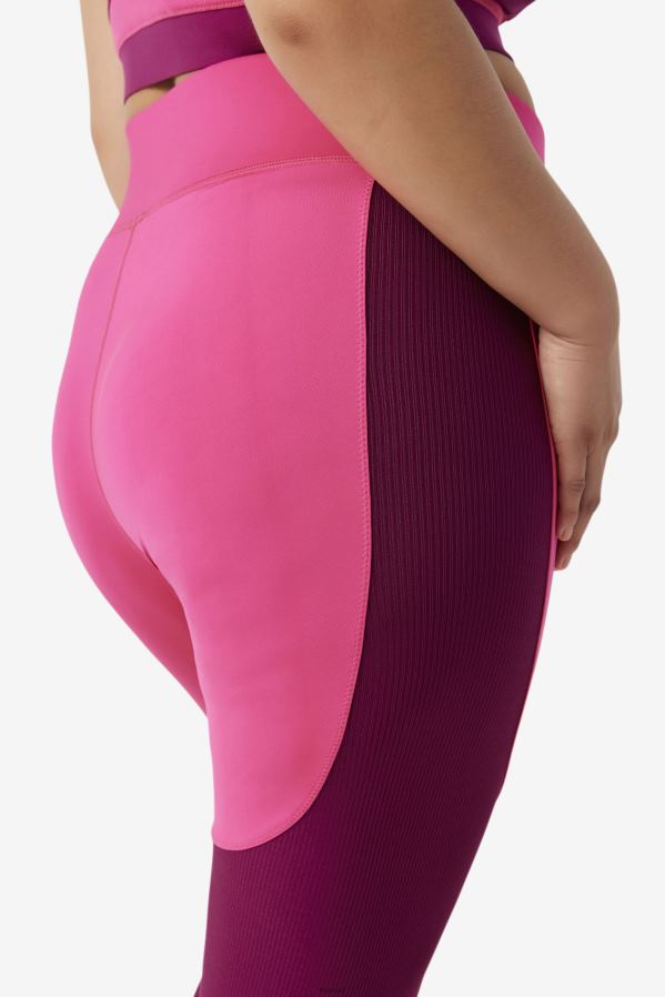 rosa brilhante/roxo magenta FILA legging longa texturizada forza rosa brilhante/magenta roxo fila HXJFD2003