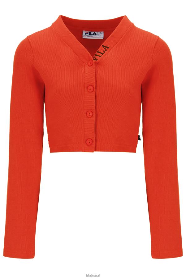 FILA cardigan feminino fila zara com costela grossa HXJFD3399