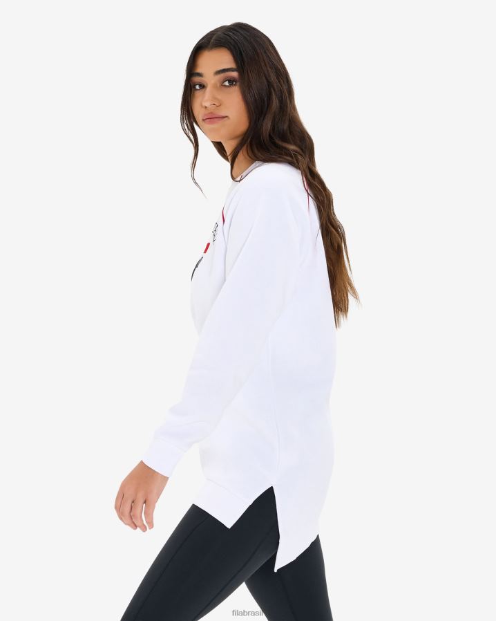 branco FILA túnica fila amara feminina branca HXJFD2959