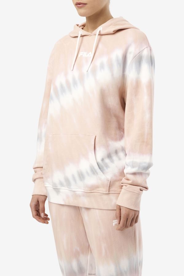 gardênia/bloco branco/belga FILA fila aerolynn tie dye moletom com capuz gardênia/branco/bloco belga HXJFD1531