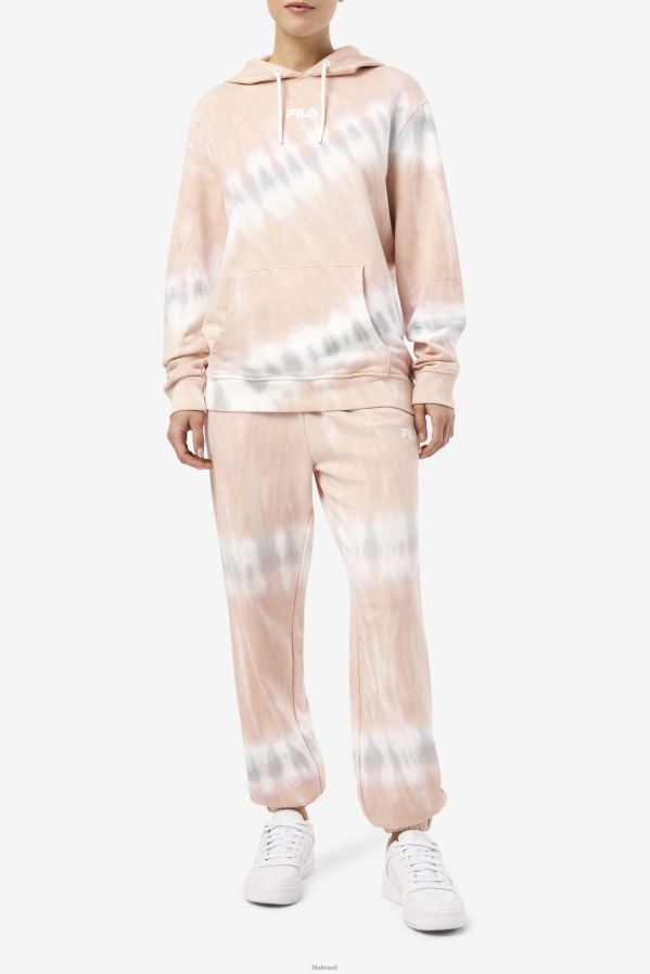 gardênia/bloco branco/belga FILA fila aerolynn tie dye moletom com capuz gardênia/branco/bloco belga HXJFD1531