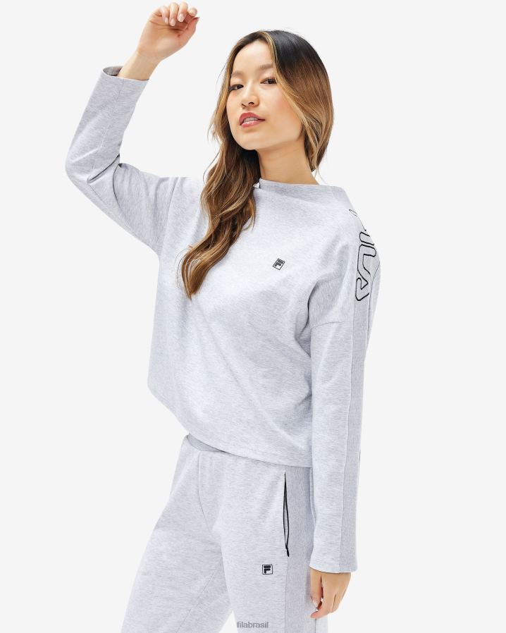 mármore cinza claro FILA blusa chiara feminina marle fila cinza claro HXJFD2961