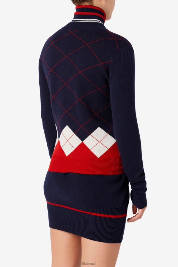marinho/branco/vermelho FILA suéter full zip azul marinho/branco/vermelho fila HXJFD2933