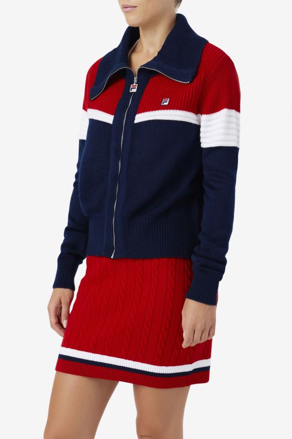 marinho/vermelho/branco FILA cardigan fila jill azul marinho/vermelho/branco HXJFD1521
