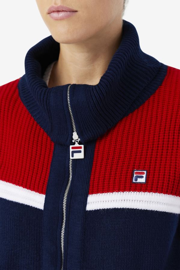 marinho/vermelho/branco FILA cardigan fila jill azul marinho/vermelho/branco HXJFD1521