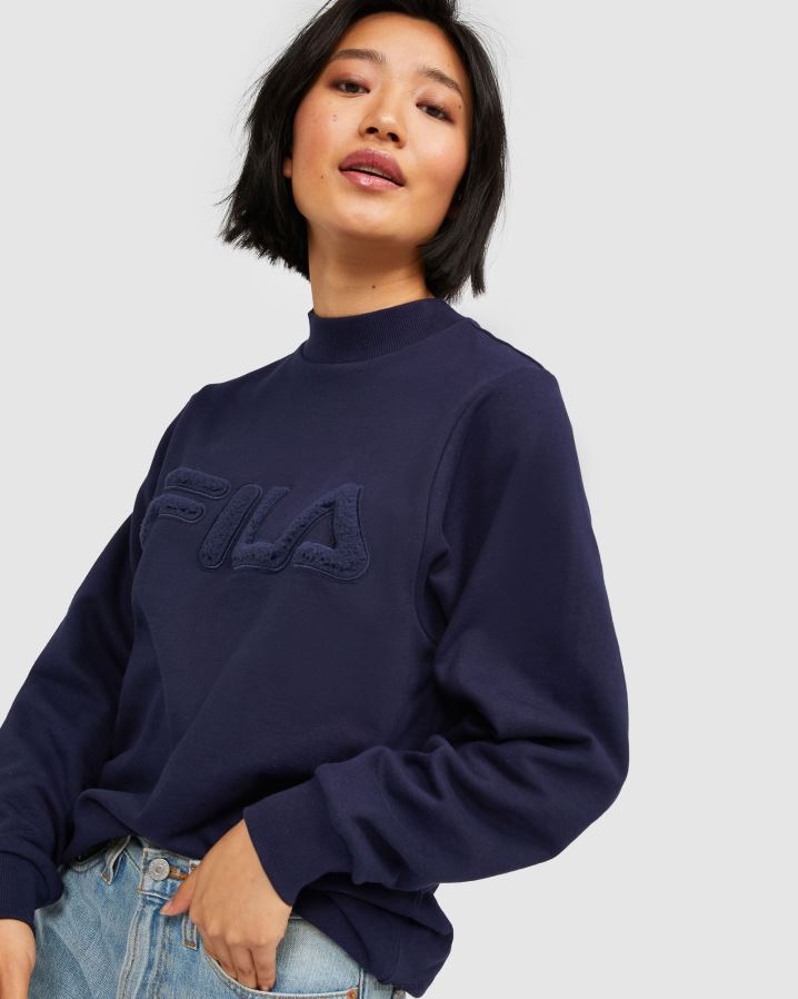 nova marinha FILA fila new navy feminino dana 2.0 hi-lo sweat HXJFD2968
