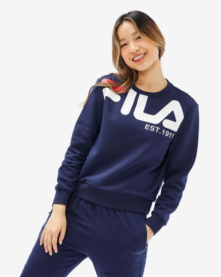 nova marinha FILA moletom grazia feminino nova fila azul marinho HXJFD2951