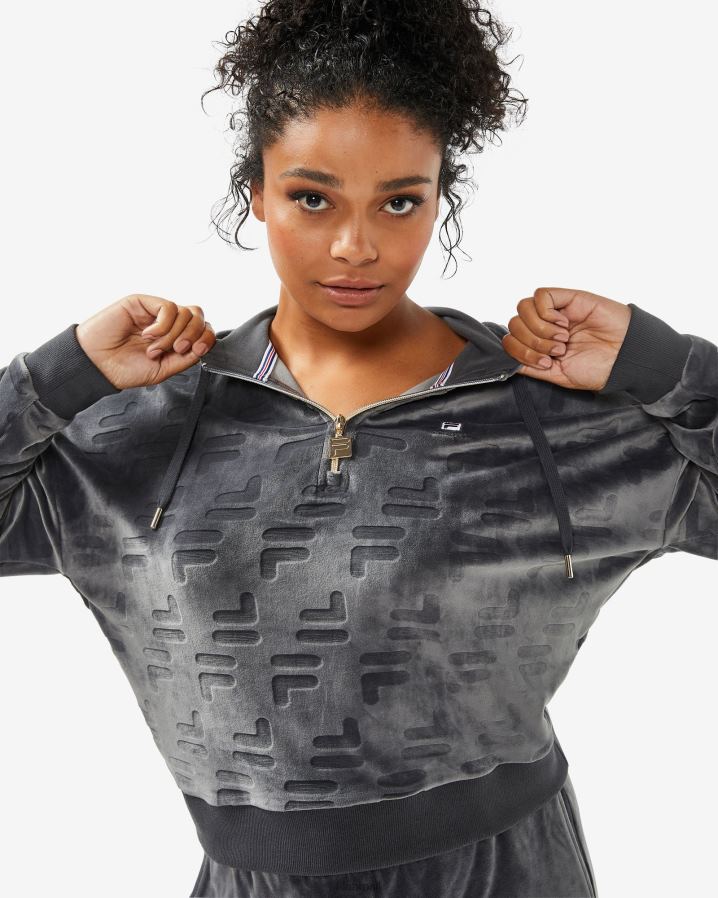 ostra preta FILA fila preto oyster feminino aspena qtr zip HXJFD2967