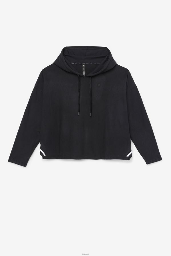 preto FILA fila com capuz cropped preto fi-lux HXJFD1889