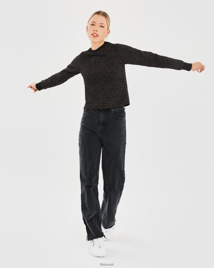 preto FILA fila crew volta feminino preto HXJFD2808