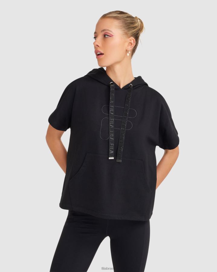 preto FILA fila spencer ss com capuz feminino preto HXJFD2814