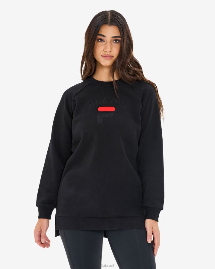 preto FILA túnica fila preta amara feminina HXJFD2969
