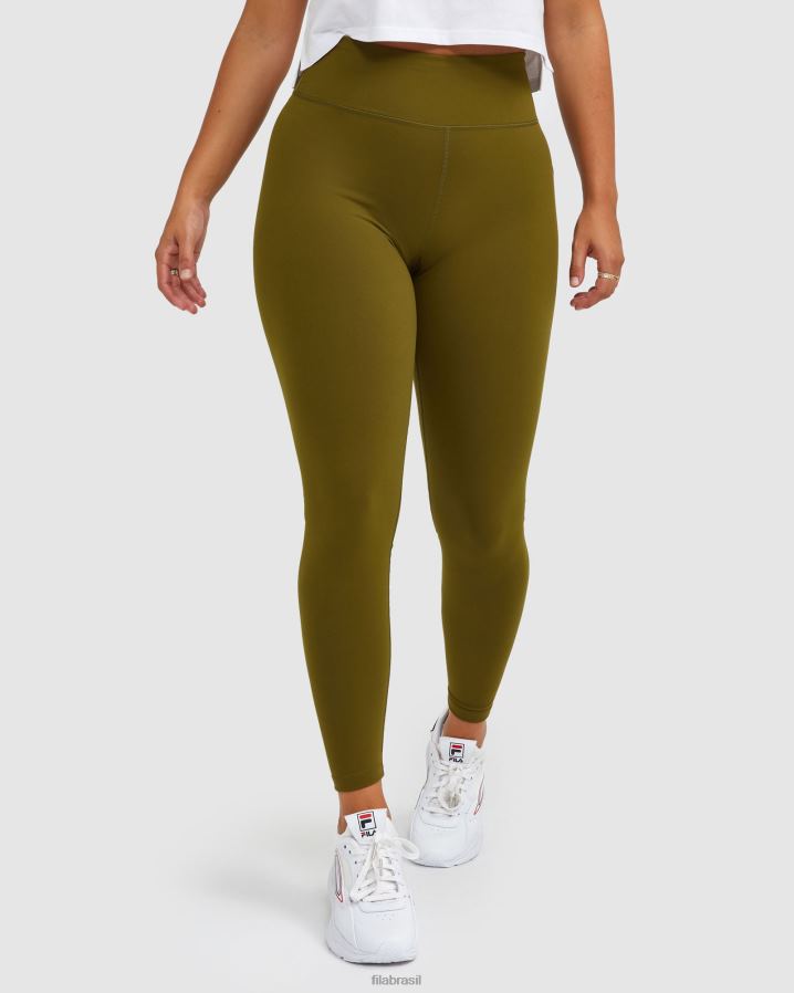 azeitona militar FILA emblema feminino tight militar olive fila HXJFD2987