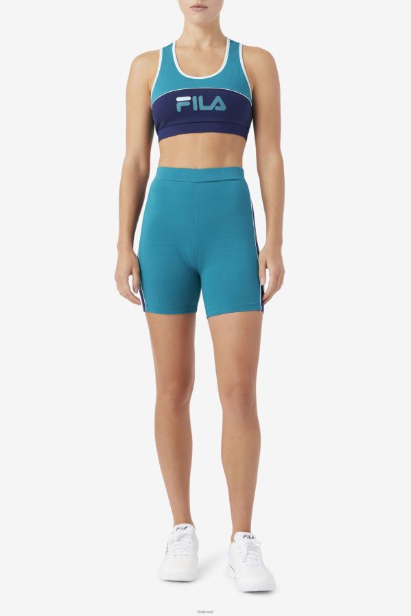 lago profundo/marinha/água gelada FILA shorts fila deep lake/navy/iced aqua davina bike HXJFD1696