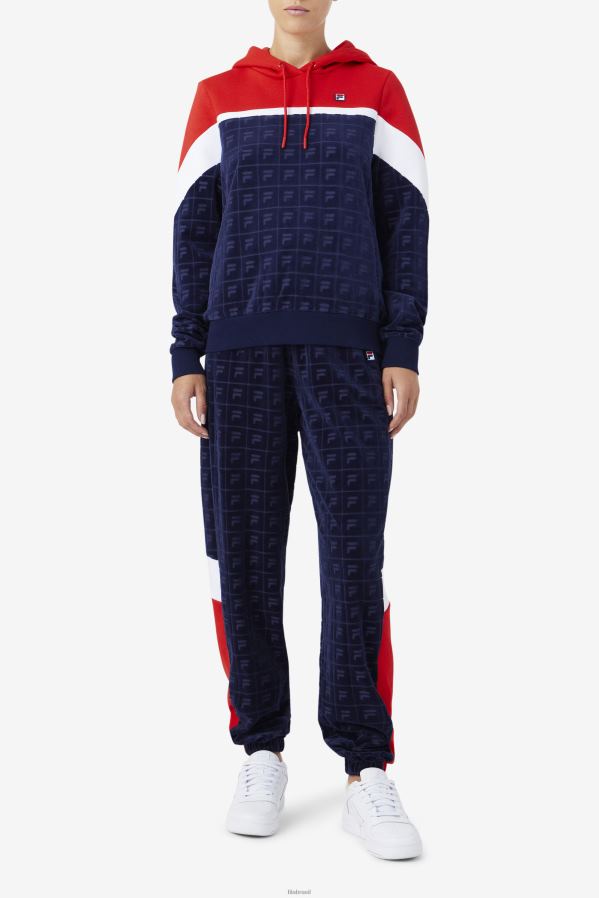 marinho/vermelho/branco FILA fila azul marinho/vermelho/branco helen veludo jogger HXJFD1560