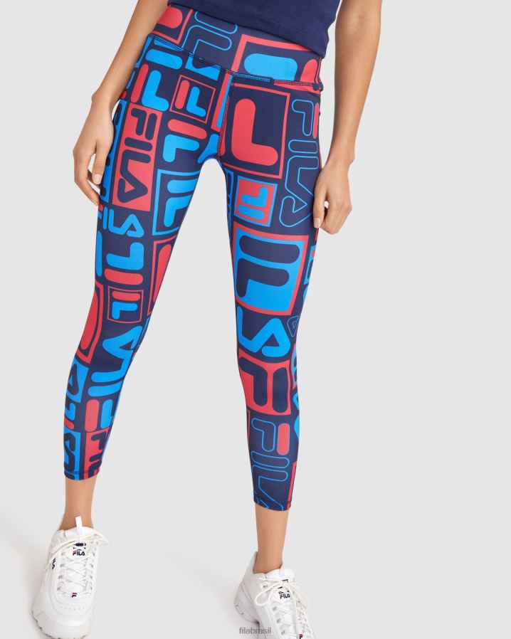 nova marinha FILA meia-calça fila feminina anja azul marinho HXJFD2827