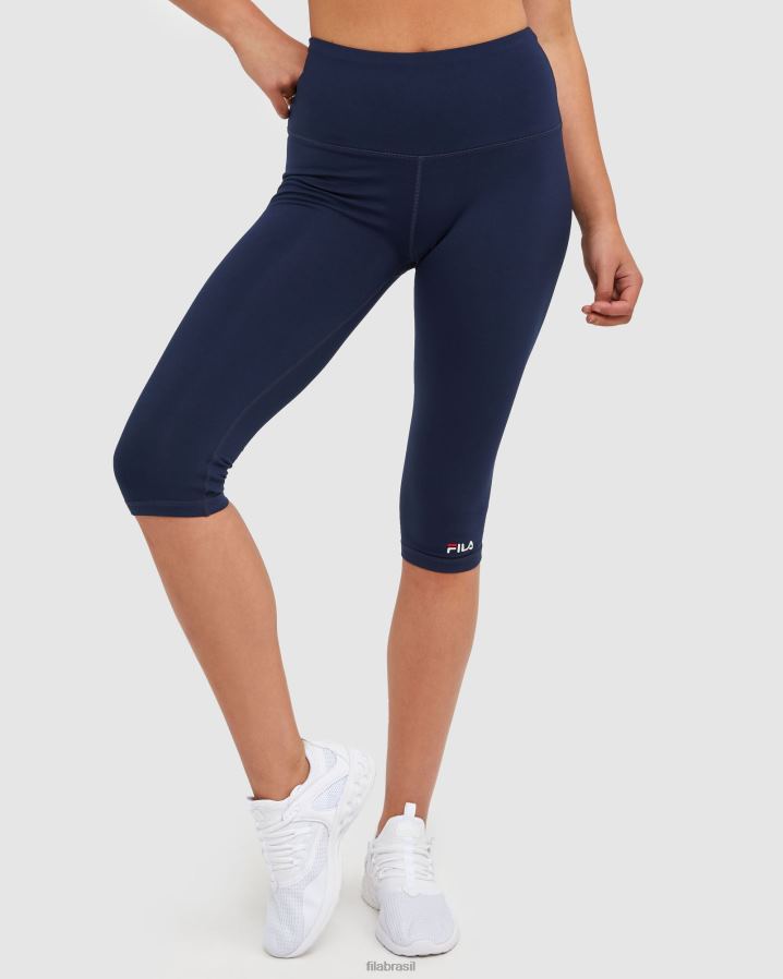 nova marinha FILA nova calça capri feminina clássica azul marinho fila HXJFD2886