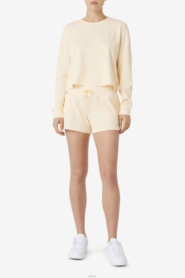 pêssego tenro FILA fila lina cintura dupla short tenro pêssego HXJFD1633