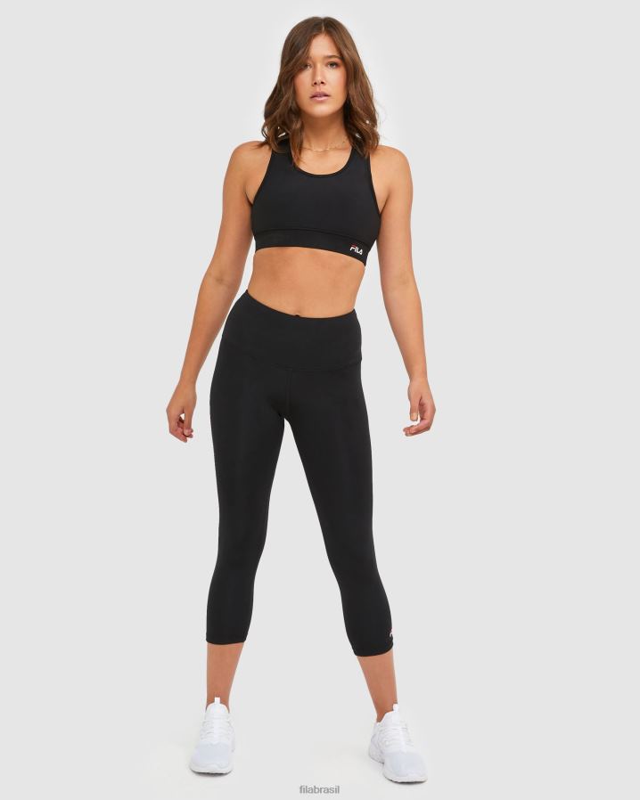 preto FILA meia-calça 3/4 clássica feminina fila preta HXJFD2879
