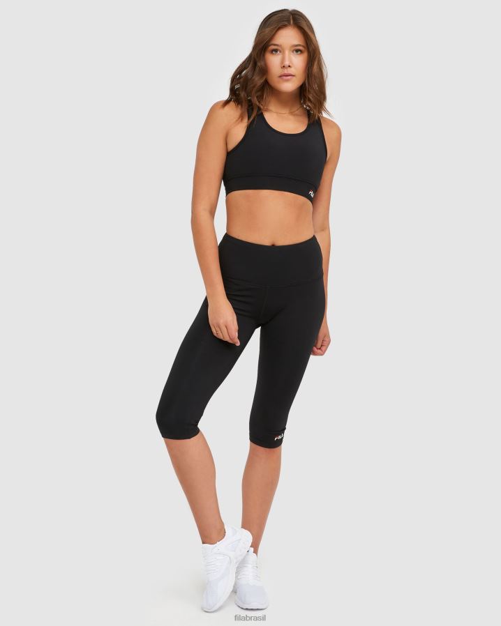 preto FILA meia capri feminina clássica fila preta HXJFD2876