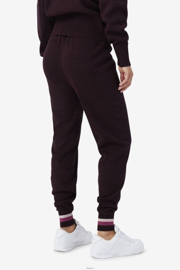 vinho de uva/rouge/potpourri FILA fila frankie knit pant grape wine/rouge/potpourri HXJFD1561