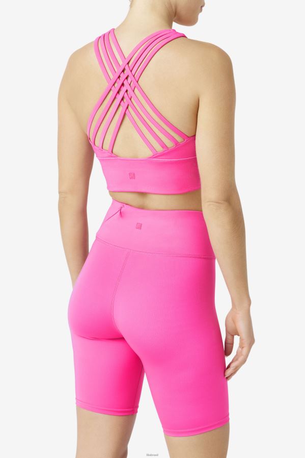 Rosa brilhante FILA sutiã esportivo fila uplift com gola alta rosa brilhante HXJFD1813