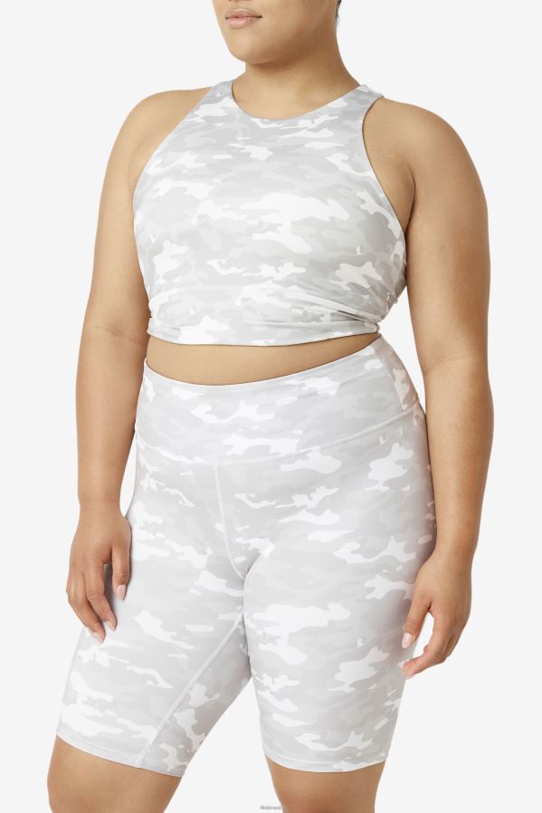 branco FILA sutiã esportivo uplift com gola alta branco fila HXJFD1841